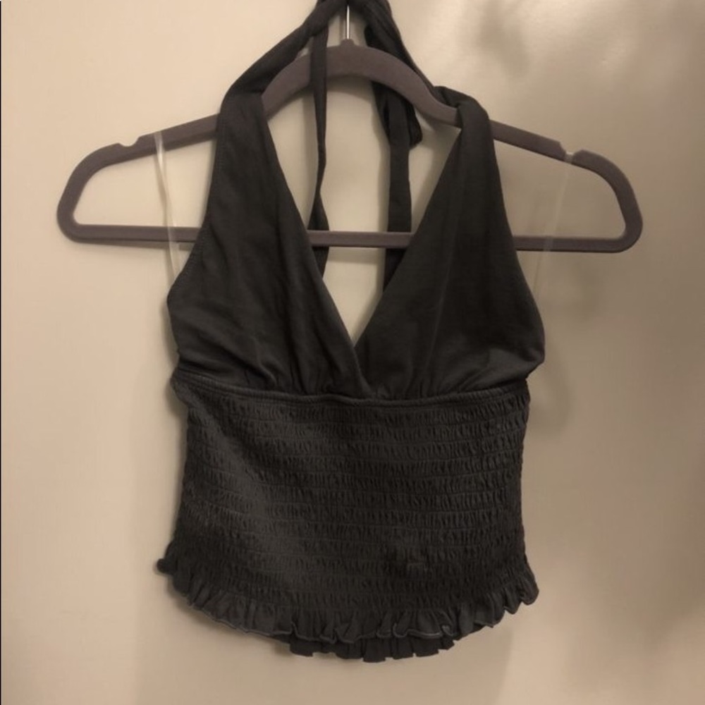 grey halter top